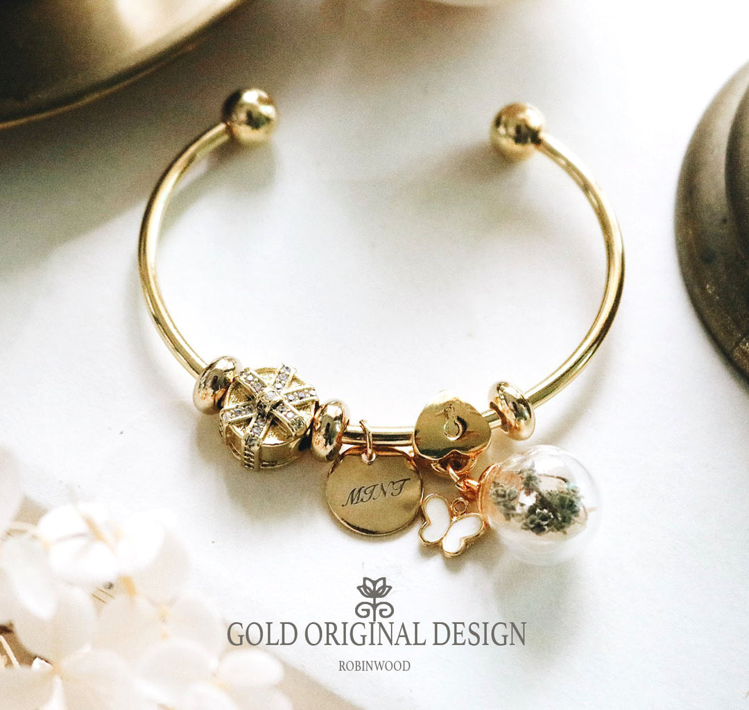 May Collection's " Gold Original Cuff & White Butterfly ", Robinwood