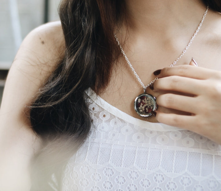 August Collection's " White Garden ", With Heliotrope with Love, Robinwood, 92.5 K Sterling Silver Locket