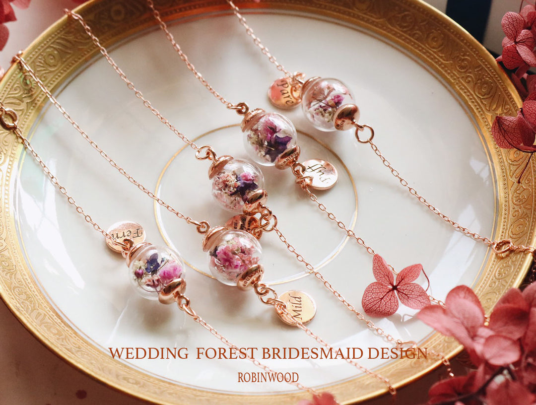 92.5 K RoseGold Forever Love " Bridesmaids Collection's " & The Story Of Friendship design with Pink Dream Forest Blending Bracelet, Robinwood, Yut Sila