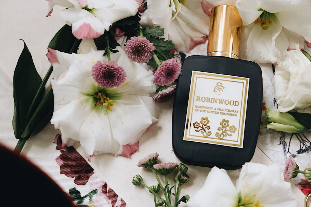 Rosewood & Ebaucherry in the winter December, thai perfume, flower, Herb, gift, everyday scent, Robinwood perfume - robinwood