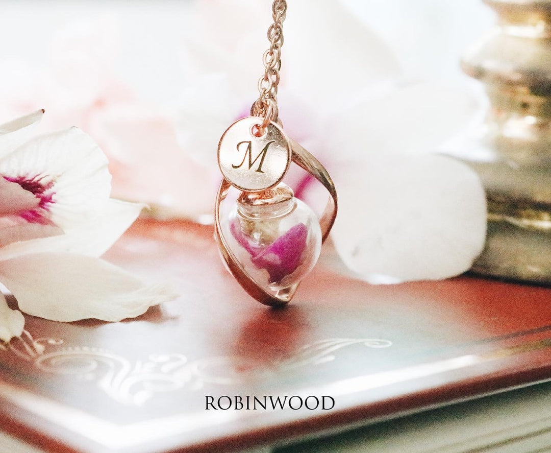 July Collection's " Violet Tulip & White Sky " Infinity Necklace, Robinwood
