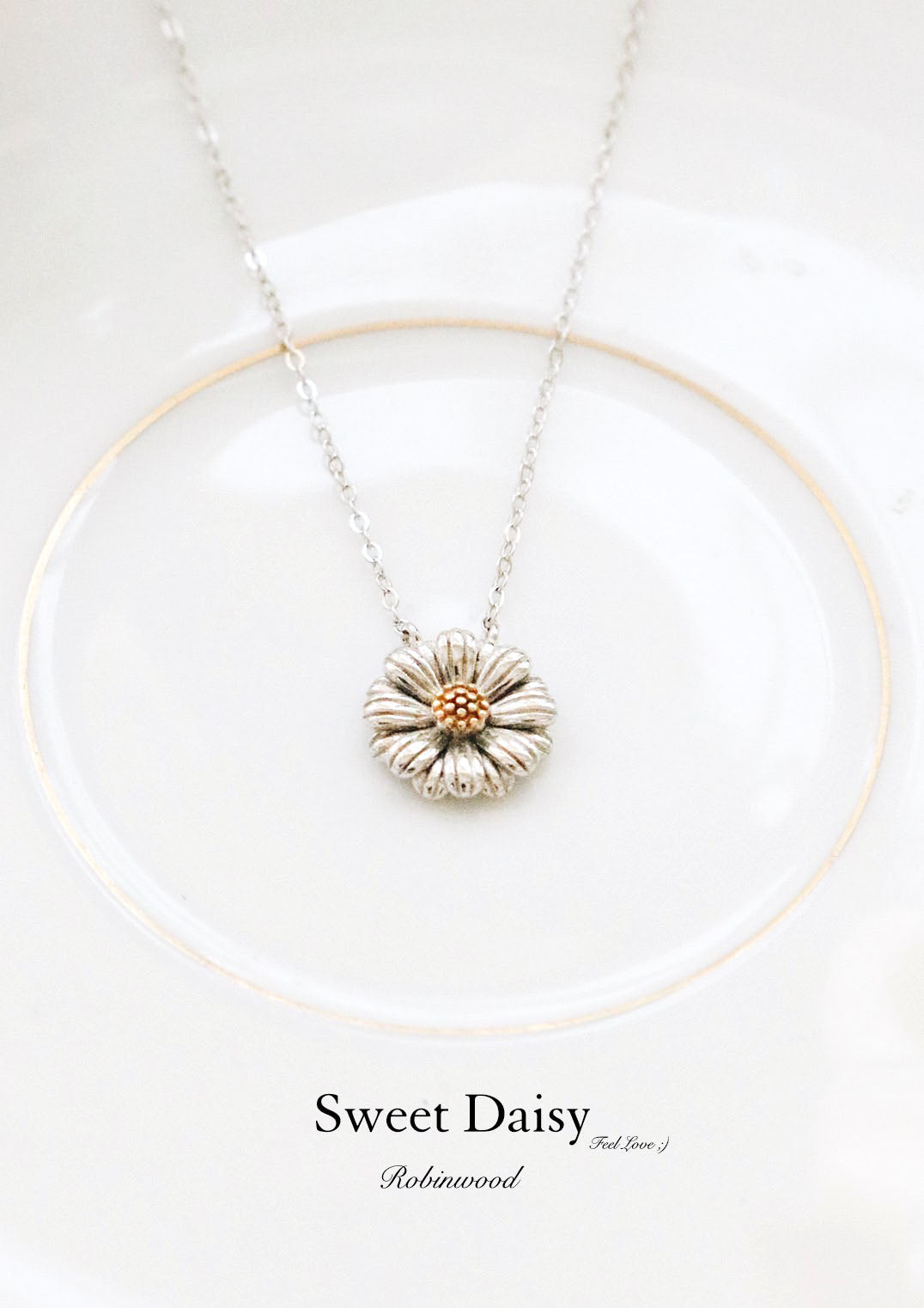 " Limited Couple Collection's " Sweet Daisy Necklace , Robinwood Series