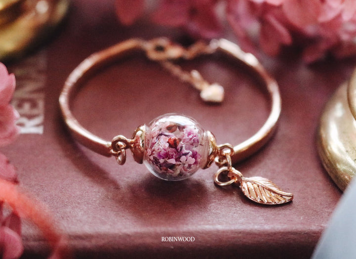 " Pink Heaven Fall Rosegold Cuff Adjusatble Bracelet " Design, Robinwood, Masterpieces, Yut Sila