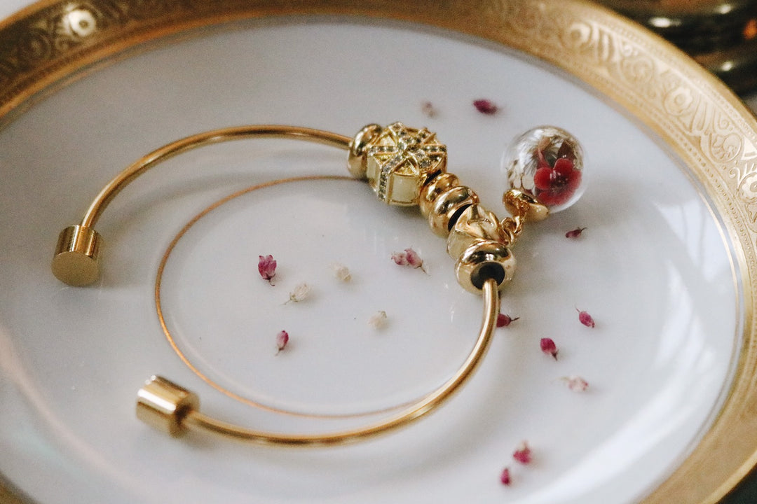 16K Gold Red Mayberry Design & Key Heart, Gift Gold totem blending original design adjustable bracelet, Robinwood, gift for her, ผลงานที่ออกแบบเองได้