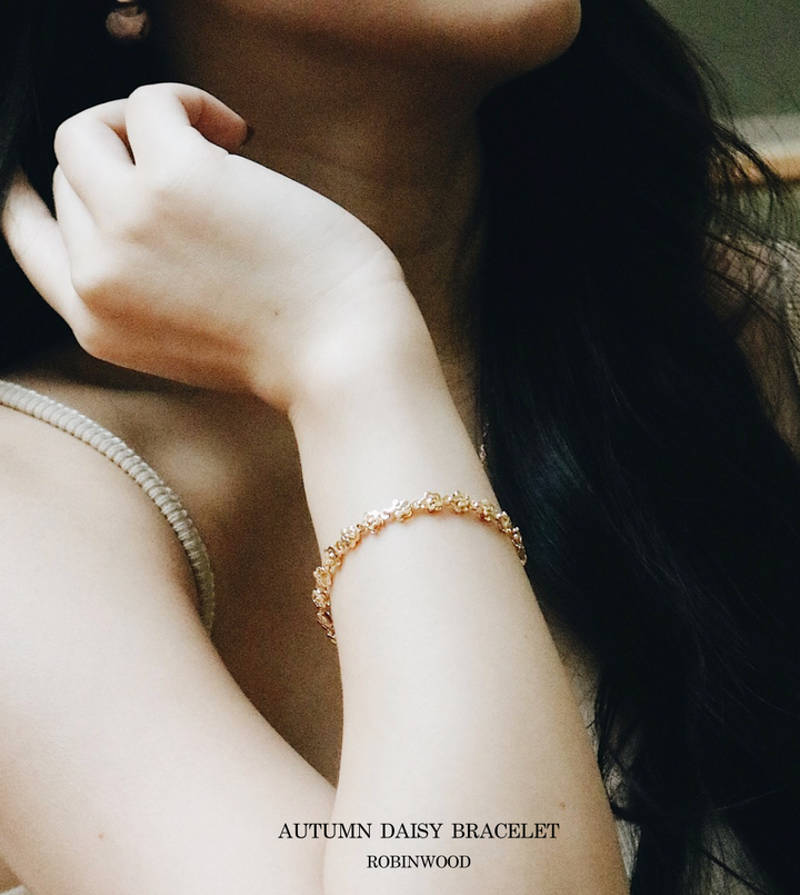 " Limited Collection " Autumn Daisy Gold Bracelet, Robinwood Masterpieces