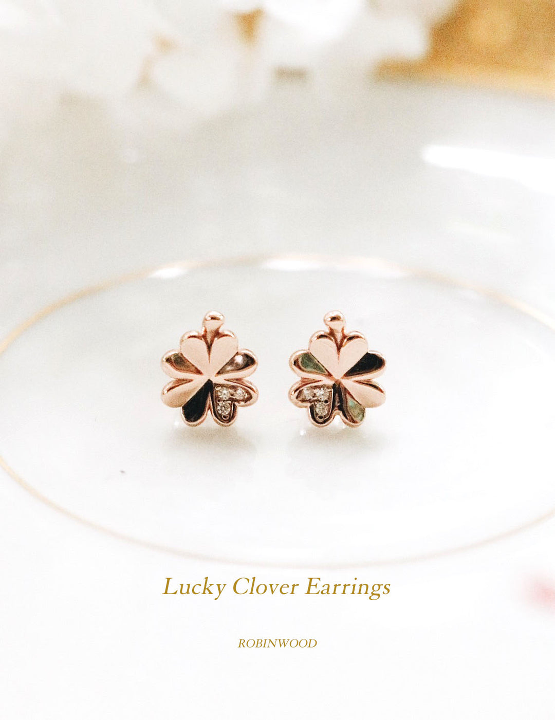 " Limited Series " Lucky Clover Earrings, Robinwood, Limited 88 Pieces