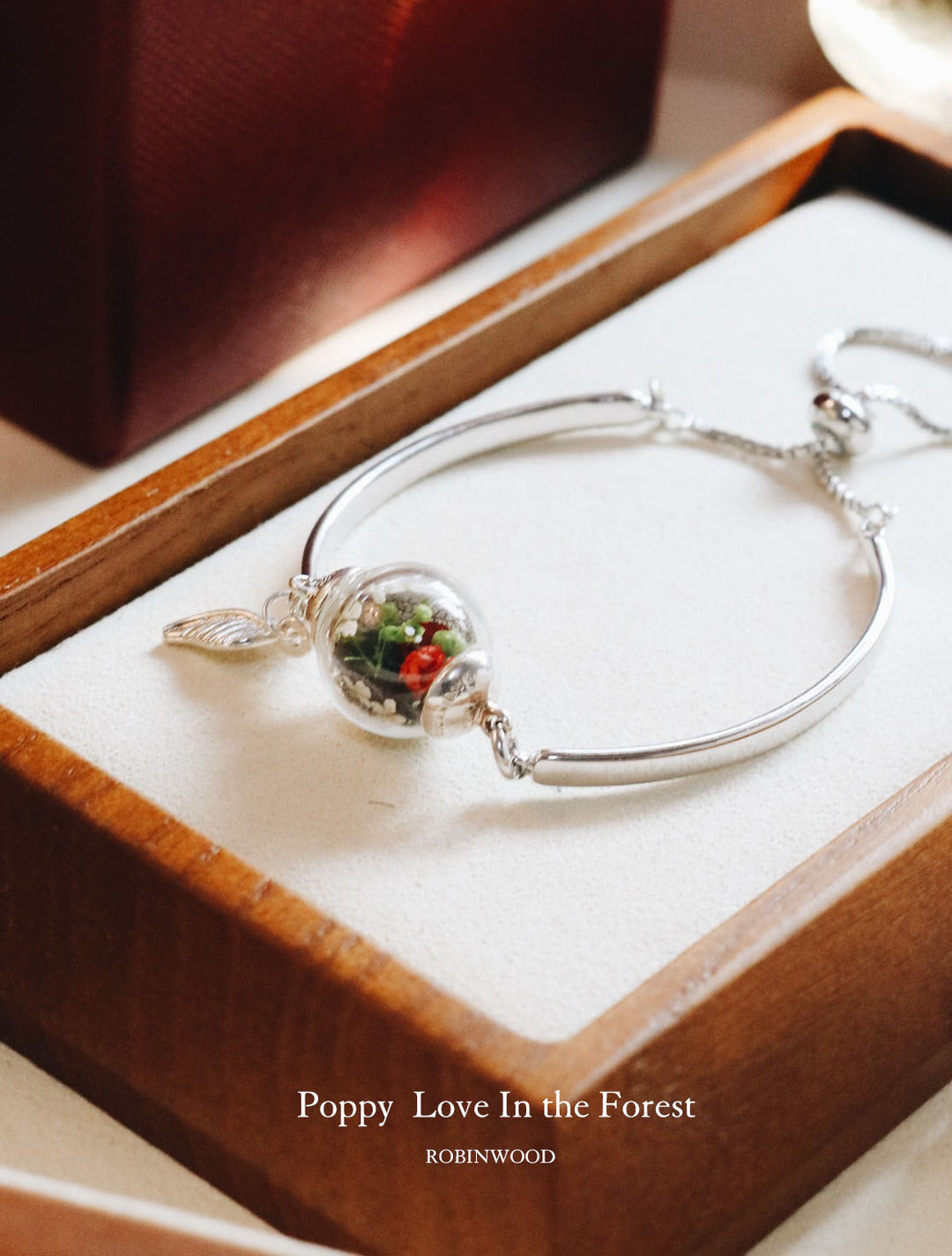 " March Collection's " Limited Daisy Totem & Poppy In the forest, Adjustable Cuff Bracelet, Robinwood