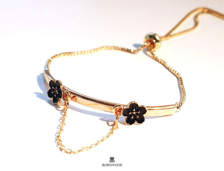 " December Collection's " Black Pansy Golden Cuff Series, Robinwood