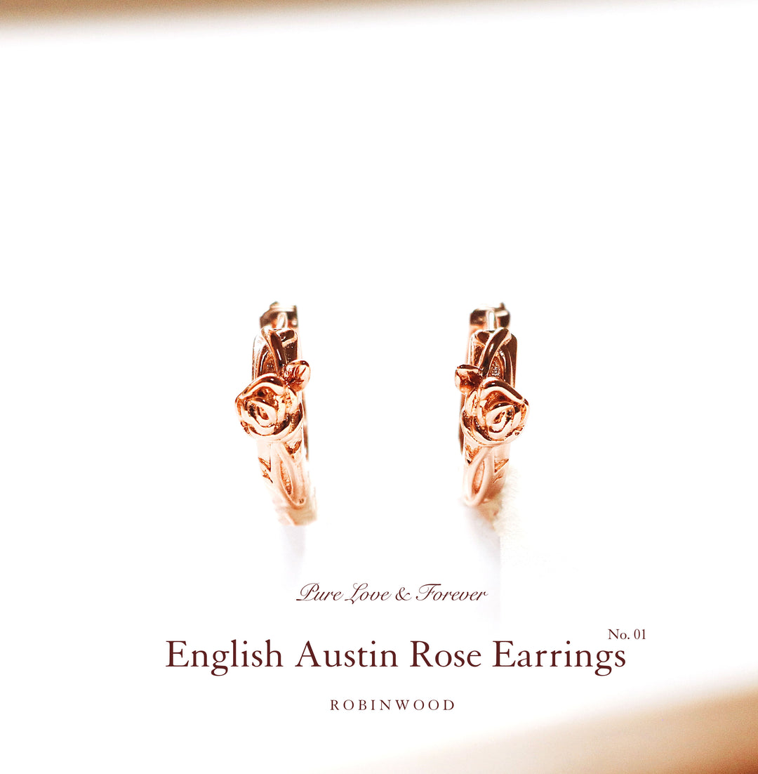 Valentine Limited Collection's " English Austin Rose Earrings  " , Robinwood Masterpieces