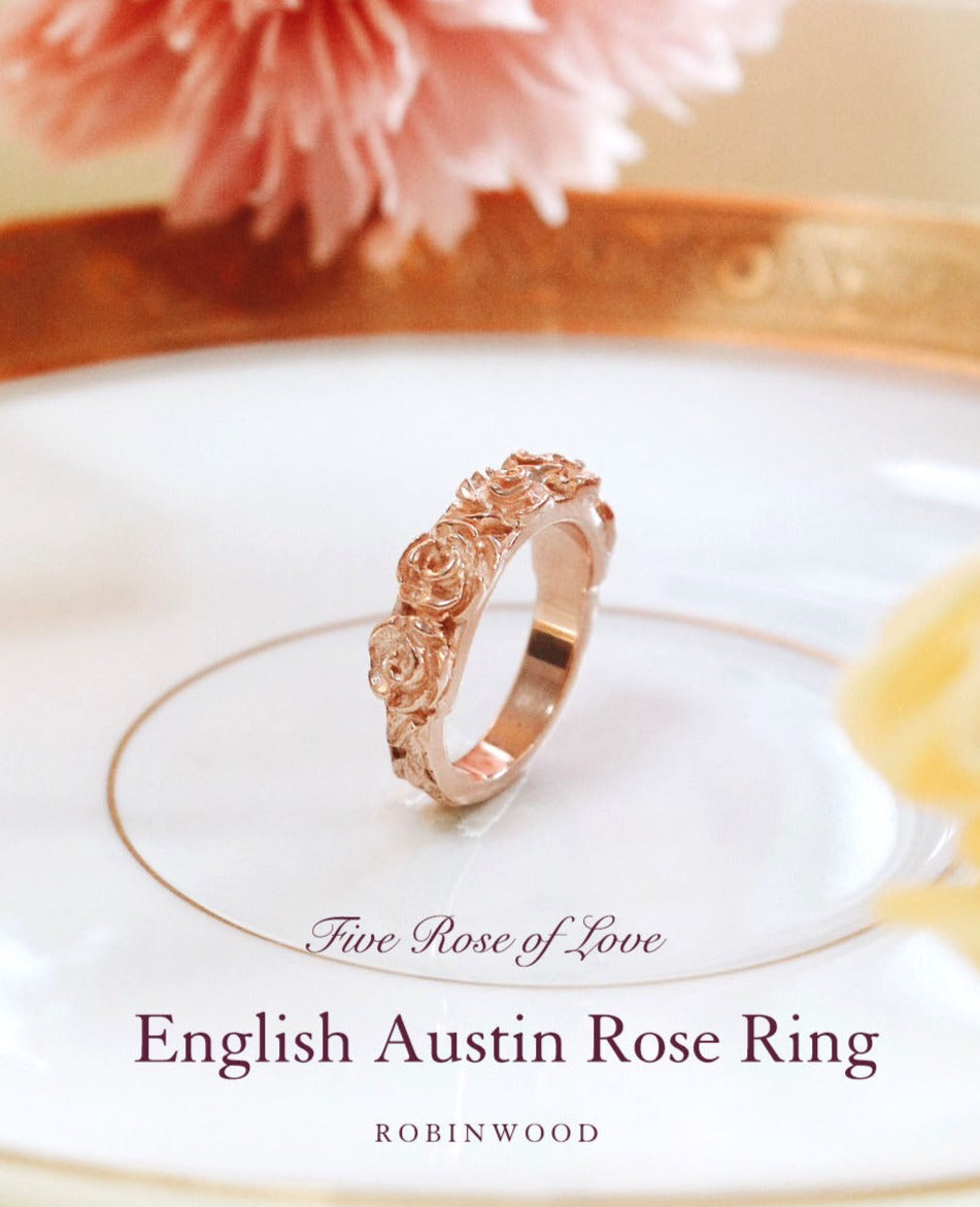Valentine Limited Collection's " Five English Austin Roses Ring  " , Robinwood Masterpieces